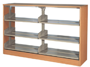 3 level double side shelfCG-SS-123|Library Furniture|Double-Sided Bookshelf|Office Furniture